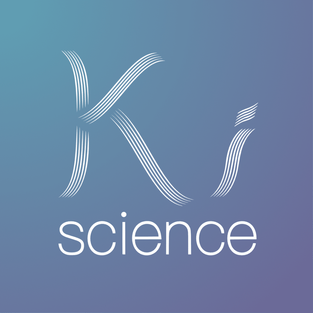Logo featuring a stylized letter 'K' and the word 'science' in a modern design against a gradient background.
