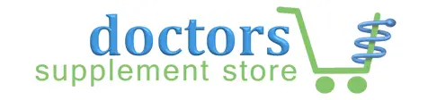 Logo for 'Doctors Supplement Store' featuring the word 'doctors' in blue and 'supplement store' in green, accompanied by a shopping cart icon.